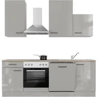 Flex-Well Küche Lund, wahlweise mit E-Geräten, Breite 220 cm, glänzende Fronten