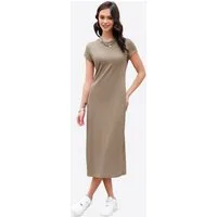 Imily Bela Midikleid Damen Kurzärmeliges T-Shirt Kleid (Packung, 1-tlg., 1per-Pack) Einfarbig