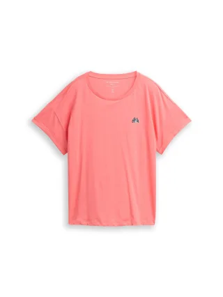 Tom Tailor - T-Shirt mit Stickerei soft coral pink - Gr. - XXXL