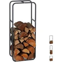 relaxdays Kaminholzregal aus Metall, BxTxH:40x25x100 cm, 100 x 40 x 25 cm