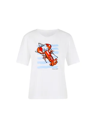 Marc Cain Sports - Baumwollshirt mit Aufdruck white - Gr. - 44
