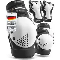 SKATEWIZ Protektoren-Set SMASH Knieschoner Kinder Inliner Schoner Erwachsene Protektoren Set (Schonerset Inliner skates Mädchen Schützer, 6-tlg., Inliner Schoner mit Knie-, Ellenbogen- und Handgelenkschützer), Schützer Inline Skates Kinder Schlittsch