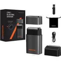 MAXGROOM Gesichtshaarrasierer MaxGroom ZG-F5580 2in1 Elektrorasierer Schwarz
