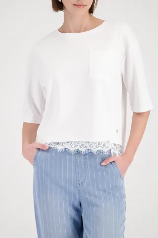 monari - Sweatshirt mit Spitzenborte - Gr. - 38