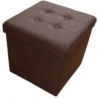 style home Sitzhocker mit Stauraum faltbare Sitzwürfel (Sitztruhe aus Leinen, 38 * 38 * 38 cm Dark brown), gepolstert Sitzbank Fußhocker für Wohnzimmer Schlafzimmer