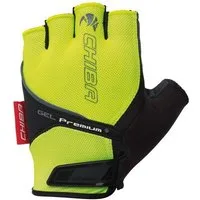 Chiba Fahrradhandschuhe Gel Premium neongelb/schwarz