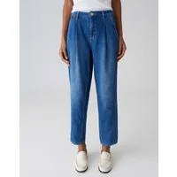 OPUS Relax-fit-Jeans LOLAH COMFY Tapered Jeans aus Baumwoll-Mix Bundfalten und schräge Eingrifftaschen für legeren Look