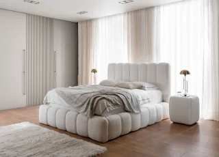 Polsterbett Doppelbett Set.2 CARSON 160x200cm Stoff Catch Me Altweiß
