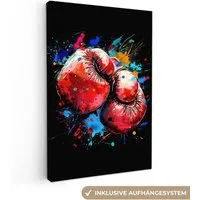OneMillionCanvasses® Leinwandbild Graffiti - Sport - Boxen - Boxhandschuhe, Fotodruck (1 St), Leinwand Canvas Wandbild, Wanddekoration 20x30 cm