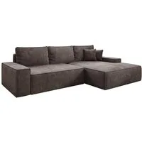 Luxusbetten24 Schlafsofa Designer Sofa Verona mit breiter Ottomane, mit Schlaffunktion und Stauraum