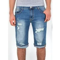 ESRA Jeansshorts Jeans Shorts Herren Jeansshorts Stretch Sommer Hose bis Übergröße Herren Jeans Shorts Herren Sommerhose Stretch Hose Herren Capri Jeans