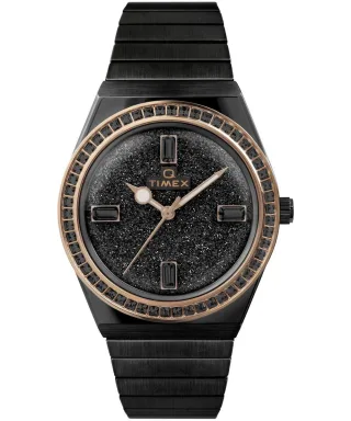 Timex Q Neuauflage Damen Schwarz Uhr TW2W10600