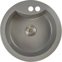 Faizee Möbel Granitspüle Faizee Home Granitspüle Alisha 75x43,5 cm Set mit Armatur & Siphon, Rund
