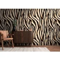 living walls Fototapete THE WALL III Fell Tapete Motivtapete Animalprint Tiger, glatt, matt, (1 St), Vliestapete Tiere für Schlafzimmer Küche Wohnzimmer Fell Design modern
