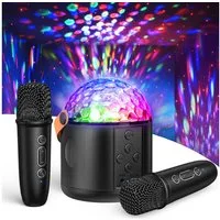 Wootoy Kinder-Lautsprecher Karaoke-Set Lautsprecher 2 kabellosen Mikrofonen Karaoke-Maschine (Bluetooth 6.0, HiFi-Stereo-Klang Rauschreduzierung und 5 Stimmeffekte)