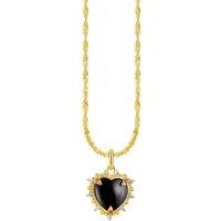 THOMAS SABO Kette mit Anhänger Heart Romance, mit Zirkonia (synth), Saphir (synth)