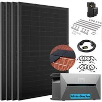 SolarMars Balkonkraftwerk mit Speicher Anker Solix Solarbank 2 E1600 Pro, 2000 W, (Ziegeldach Halterung×4), 0% MwSt