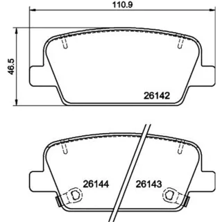 Hella Bremsbel?ge hinten Hyundai Santa Fe 4 8DB355040-081