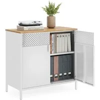 SONGMICS Aktenschrank Aktenschrank Küchenschrank, Metallschrank, Magnetverschluss verstellbare Einlegeböden, Stahlgestell