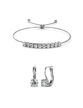 Rundes Kristall Mia Set - Silber und Kristall