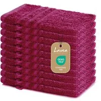Lavea Waschhandschuh 10er Set Waschhandschuhe, 15 x 21 cm, Elena-Frottierserie, Waschlappen, 100% Baumwolle (10er Set), 500 g/m² Frottier, weich & saugstark, pflegeleicht