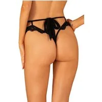 Obsessive Tanga Setilla Tanga mit Schleife - schwarz (1-St) offener Schritt