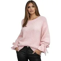 Worldclassca Strickpullover WORLDCLASSCA Oversize Strickpulllover Langarm mit Schnürärmeln Neue Kollektion - Stilvolle und gemütliche Strickmode für Damen