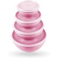 Pro Home Vorratsdose mit Deckel Set 0,5L/1,0L/1,5L/2,5L, Kunststoff, (4-tlg., 4er Set), mikrowellen & spülmaschinengeeignet, lebensmittelecht, gefriertauglich