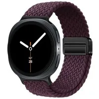 Wigento Smartwatch-Armband Für Samsung Galaxy Watch 8 / 8 Classic Magnetisches Nylon Band Weinrot, Atmungsaktiv, verstellbar, magnetisch