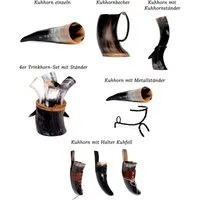 Brillibrum Bierkrug Trinkhorn Becher echtes Kuhhorn Horn Bierkrug Mittelalter