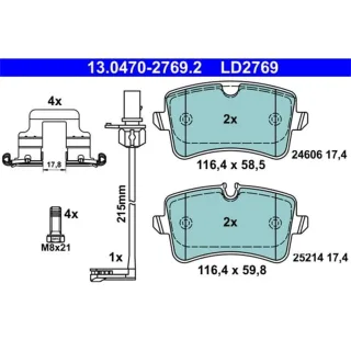 ATE Ceramic Bremsbel?ge hinten Audi A6 A7