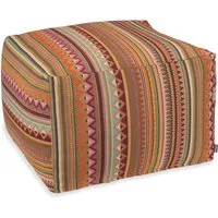 H.O.C.K. Sitzhocker H.O.C.K. Berto Outdoor Bean Cube Pouf 55x55x35cm terra multi sun boho, Hocker, Sitzhocker, Pouf Hocker, Barhocker - wetterfest, vielseitig