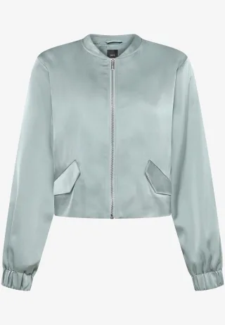 zero - Satin-Jacke mit Reißverschluss silver blue - Gr. - 36