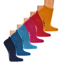 TippTexx 24 Kurzsocken 6 Paar Bambussocken Kurzschaft mit Rollrand, bunte Farben, sortiert (Set, 6 Paar) ohne Gummidruck