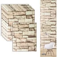 Minicloss 3D-Tapete 3D-Tapete,10 stück selbstklebende Wandpaneele 35x38.5 cm, (10 St), DIY Wandtapete, Geeignet für Küche, Bad, Schlafzimmer, Wohnzimmer