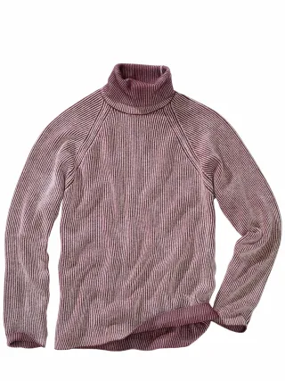 Mey & Edlich Herren Chenille-Rollkragenpullover Rosa 54 % Schurwolle, 28 % Viskose, 18 % Modal
