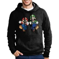 Blondie & Brownie Hoodie Herren Mario & Luigi Super Retro Konsole Super Luigi Mit Kapuze
