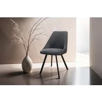 byLIVING Esszimmerstuhl Jasper (2er-Set) (Set), Sitzschale 360°drehbar, Metall schwarz, Küchenstuhl, diverse Bezüge