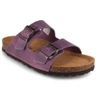 Tuffeln Leder-Sandalen 'Föhr' mit Korkfußbett Zweischnaller Pantolette Hausschuh mit weichem Tieffussbett