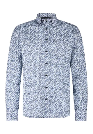 State of Art - Hemd mit Allovermuster blau - Gr. - XXL