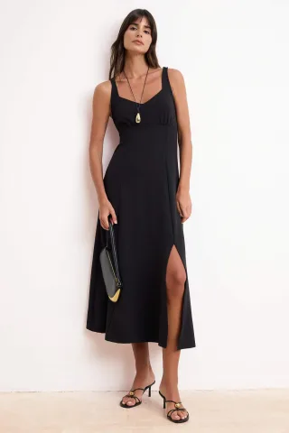 Ärmelloses, flaches Maxikleid in A-Linie für Damen