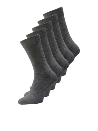 JACK&JONES - JACJENS SOCK 5 PACK NOOS Dark Grey Melange - Gr. - ONE SIZE
