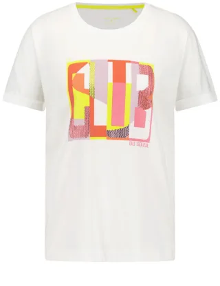 GERRY WEBER Collection - T-Shirt mit Frontprint beige/weiß - Gr. - 38