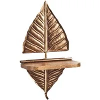 Kobolo Regal Wandregal Hängeregal Blatt ELENA mit Ablage, Stück 1-tlg., 26Lx15Bx46H cm
