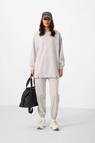 Übergroßes Fleece-Sweatshirt- und Hosen-Set