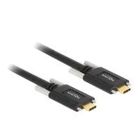 USB 3.2 Gen 2 Kabel, USB-C Stecker > USB-C Stecker schwarz, 1 Meter, Stecker mit Schrauben