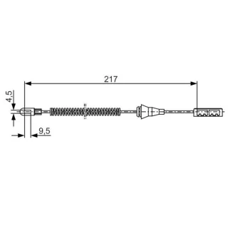 Bosch Handbremsseil hinten Opel Corsa C 1987482251