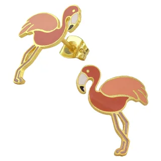 Flamingo Ohrringe vergoldet