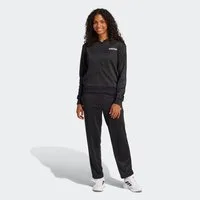 adidas Sportswear Trainingsanzug ESSENTIALS LINEAR (2-tlg), zweiteiliges Set, für Laufen, aus Polyester, mit Rippbündchen