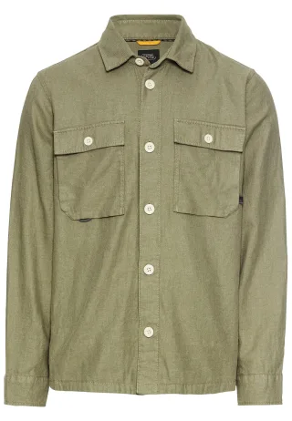 camel active - Overshirt aus Leinen-Baumwoll-Mix dusty khaki - Gr. - 4XL
